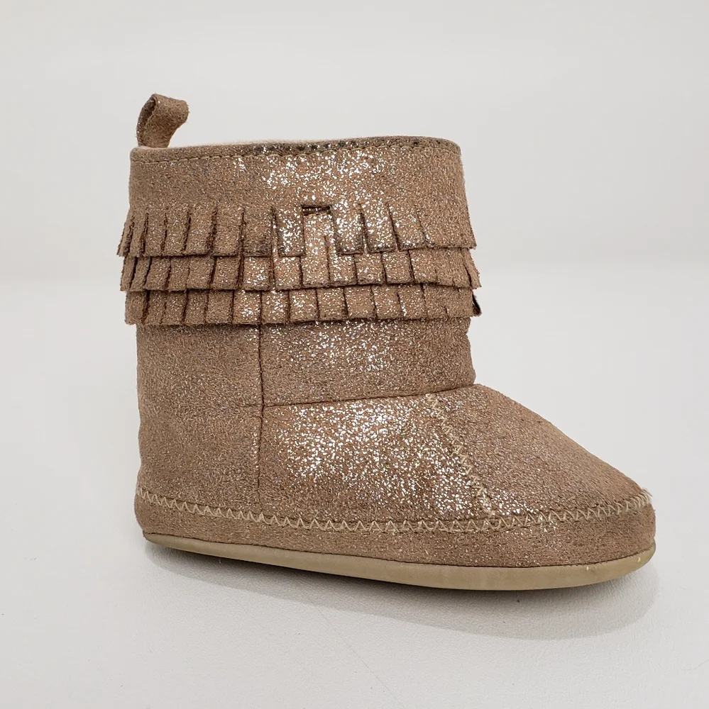Sparkly Tan Kids Moccasin Boots!